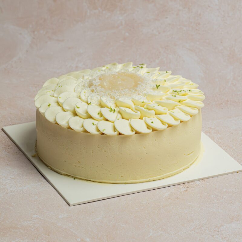 Entremet signature Pau&Coco Litchi-Citron vert