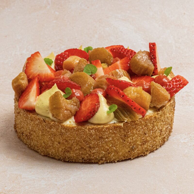 Tarte fraises rhubarbes
