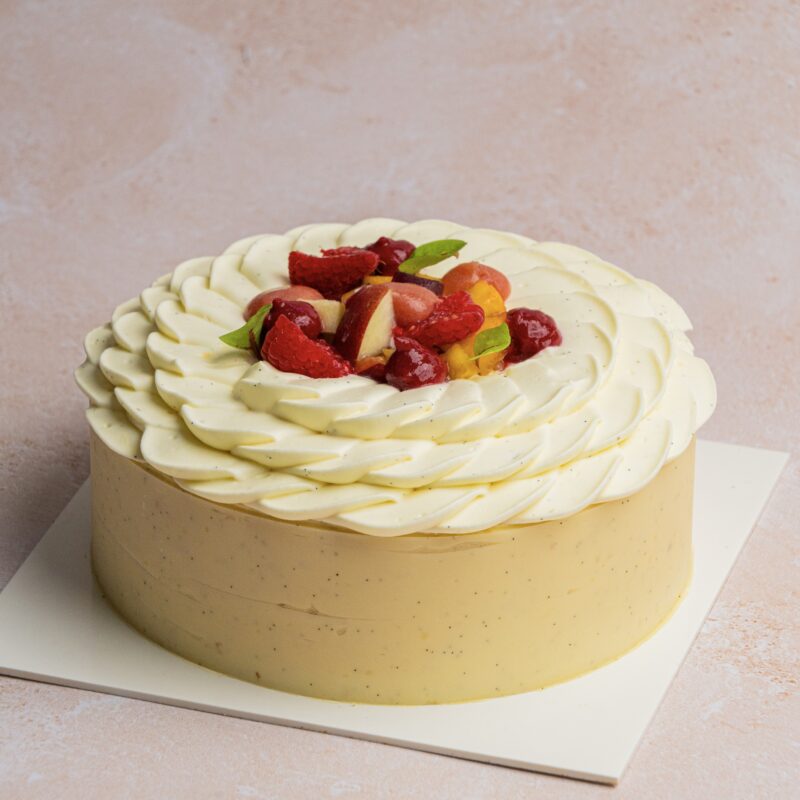 Entremet pêches-nectarines-framboises (à partir de 8h)