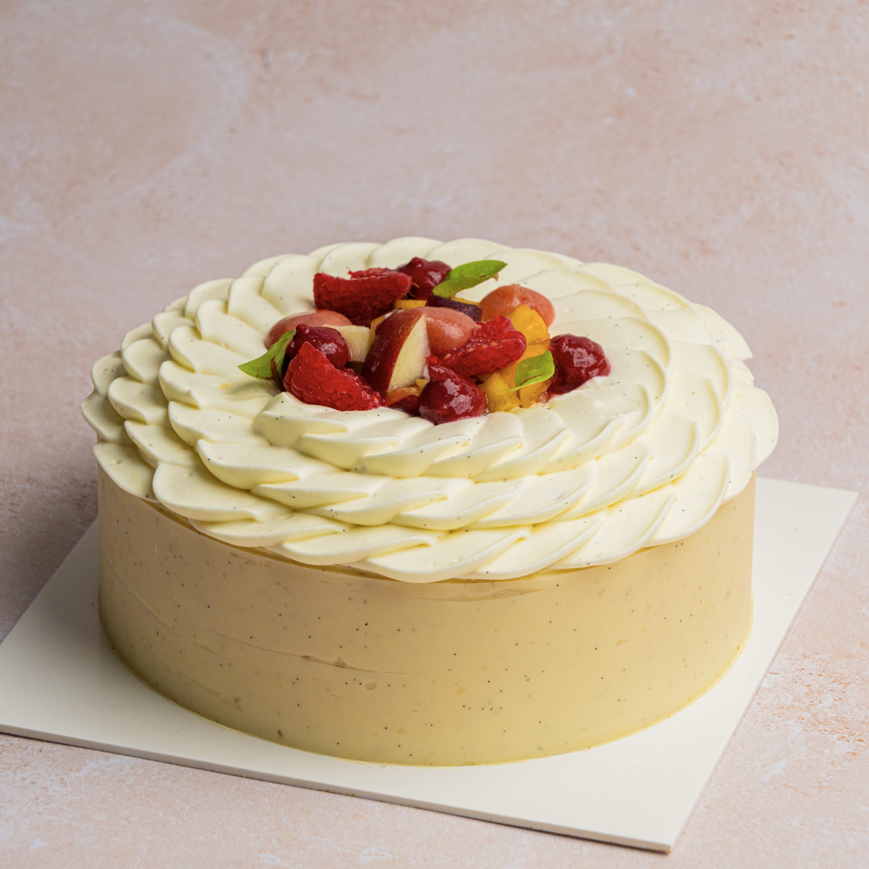Entremet pêches-nectarines-framboises (à partir de 8h)