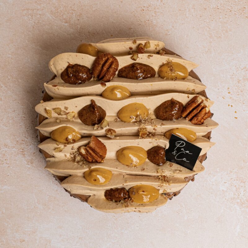 Entremet chocolat-pécan-caramel
